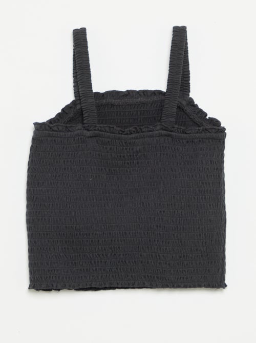 Gesmokt T-shirt met bandjes - Kiabi