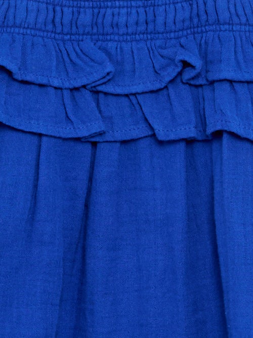 Gesmokte jurk met ruches en bandjes - Kiabi