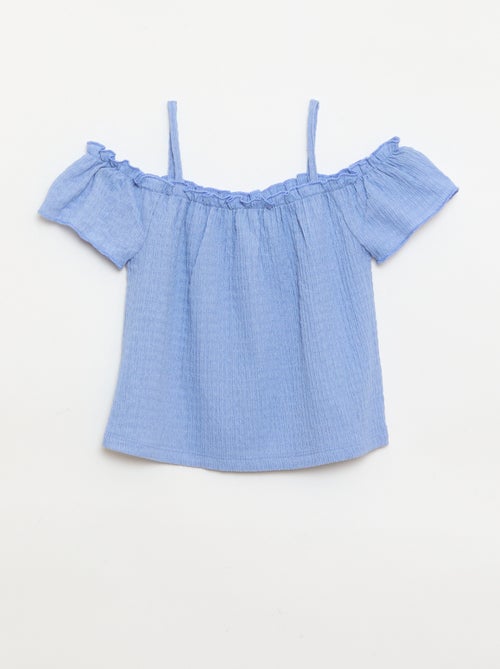 Gesmokte top met smalle bandjes - Kiabi