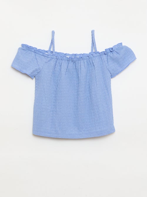 Gesmokte top met smalle bandjes - Kiabi