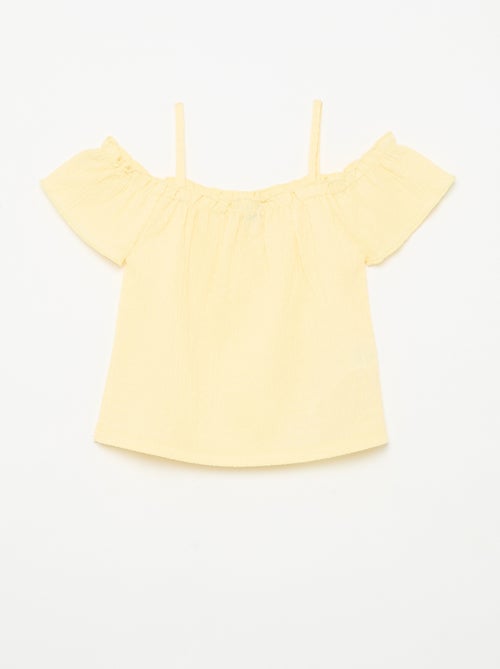 Gesmokte top met smalle bandjes - Kiabi