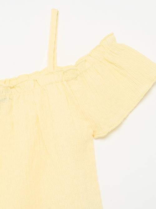 Gesmokte top met smalle bandjes - Kiabi