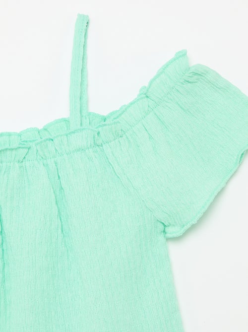 Gesmokte top met smalle bandjes - Kiabi