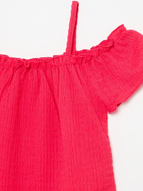 Gesmokte top met smalle bandjes - Kiabi