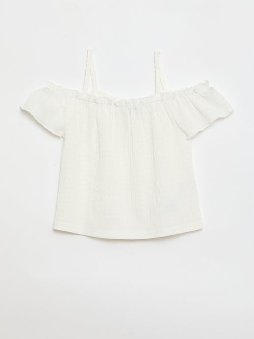 Gesmokte top met smalle bandjes - Kiabi