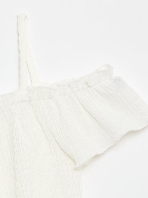 Gesmokte top met smalle bandjes - Kiabi