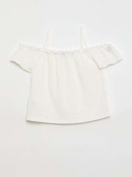 Gesmokte top met smalle bandjes - Kiabi