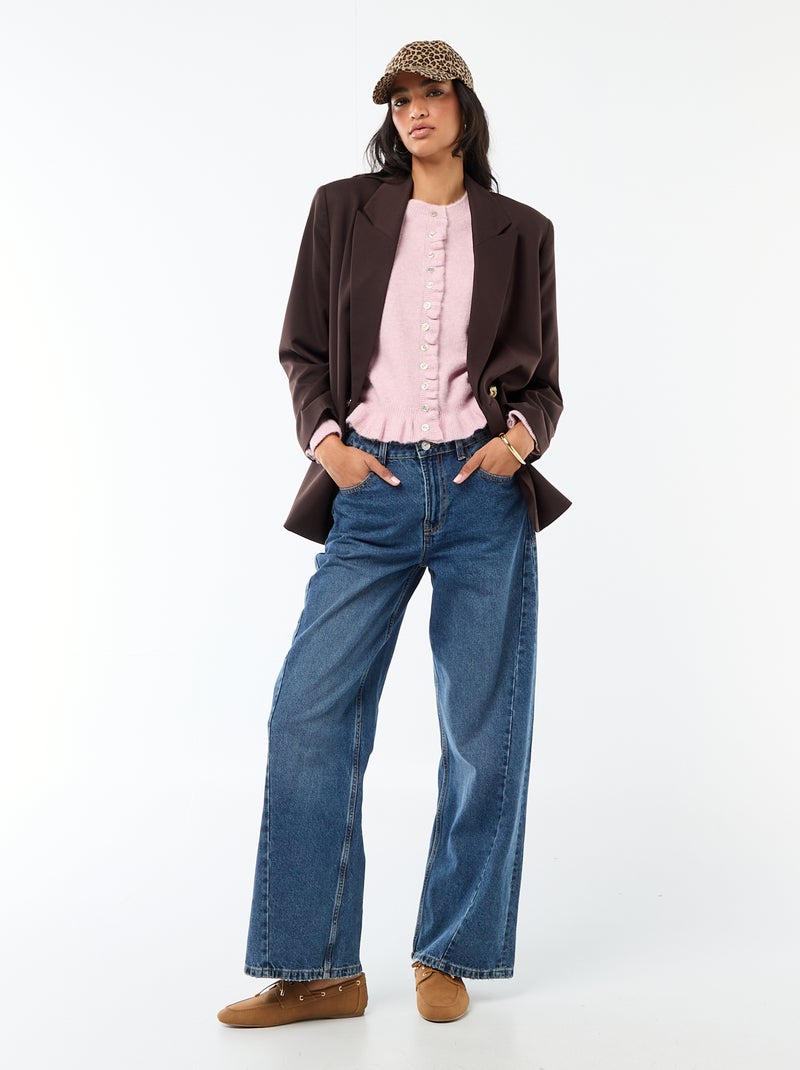 Gespikkeld vest met golvende details Rose - Kiabi