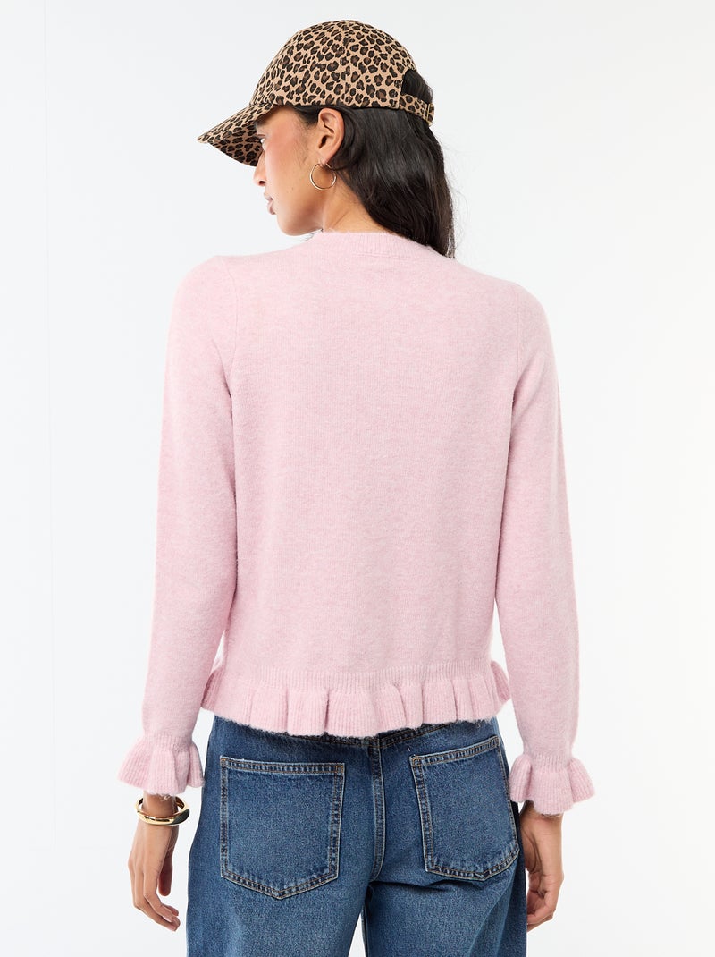 Gespikkeld vest met golvende details Rose - Kiabi