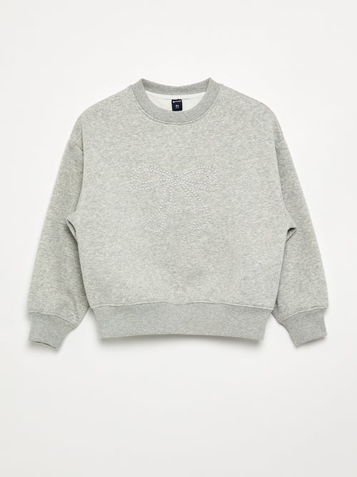 Gespikkelde sweater met parelmotieven - Kiabi