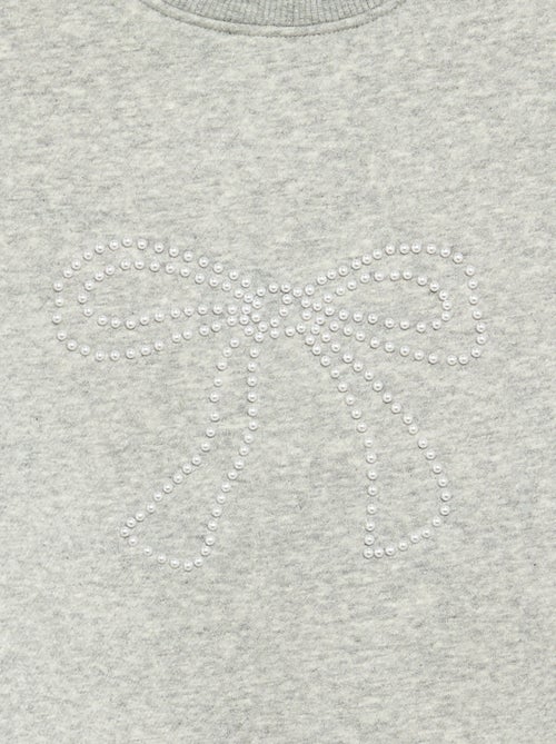 Gespikkelde sweater met parelmotieven - Kiabi