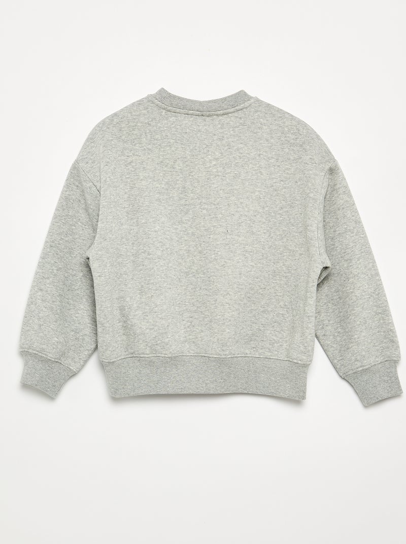Gespikkelde sweater met parelmotieven Grijs - Kiabi