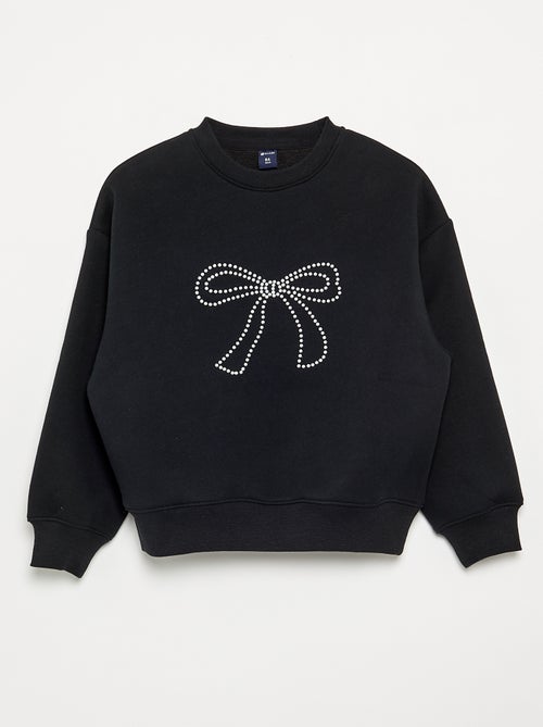 Gespikkelde sweater met parelmotieven - Kiabi