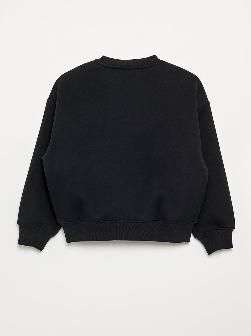 Gespikkelde sweater met parelmotieven Zwart - Kiabi