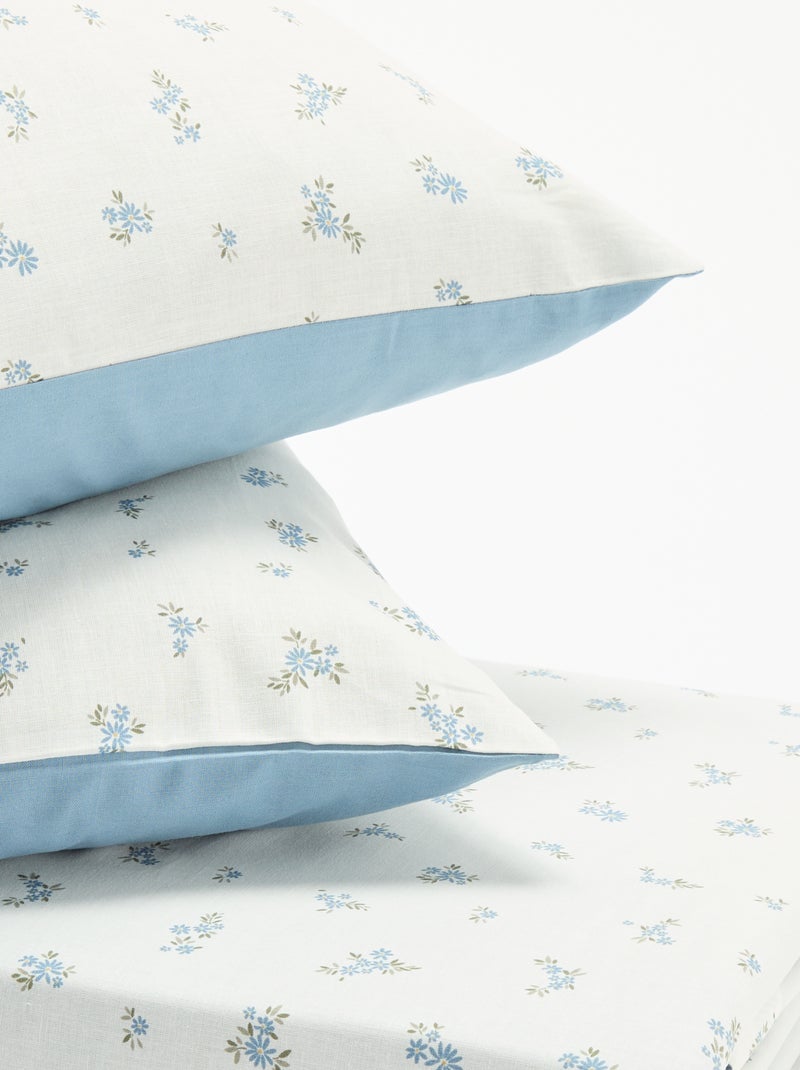 Gestippelde 2-persoons beddengoedset (240 x 220 cm) - Kiabi Home Blauw - Kiabi