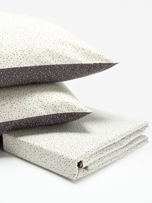 Gestippelde 2-persoons beddengoedset (240 x 220 cm) - Kiabi Home - Kiabi Gestippelde 2-persoons beddengoedset (240 x 220 cm) - Kiabi Home - Kiabi