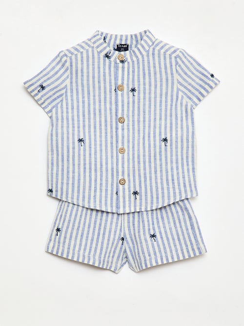 Gestreept 2-delig set - overhemd + short - Kiabi