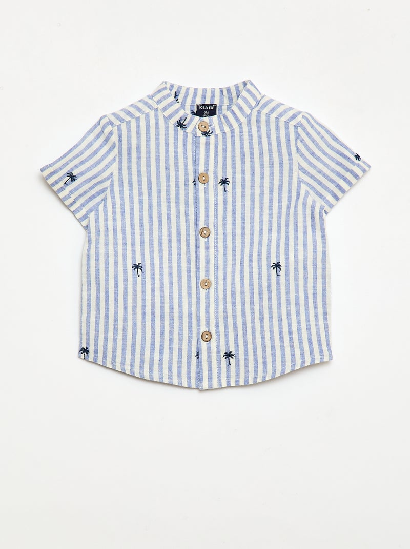 Gestreept 2-delig set - overhemd + short Blauw - Kiabi