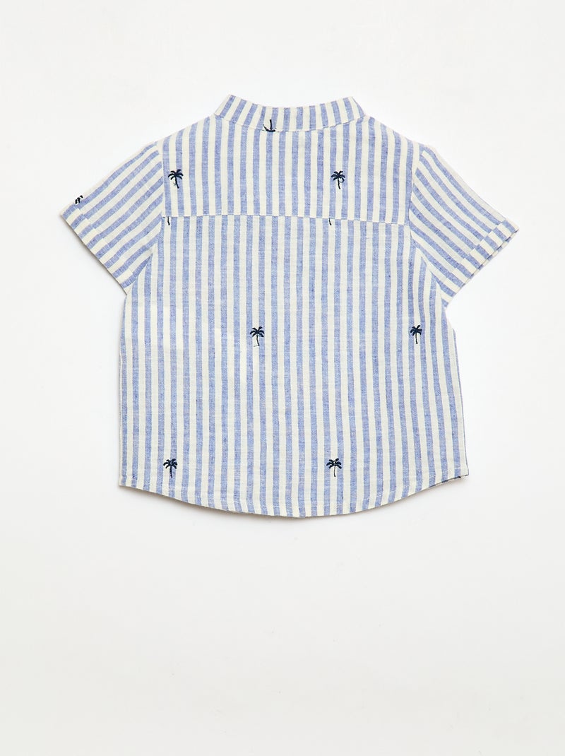 Gestreept 2-delig set - overhemd + short Blauw - Kiabi