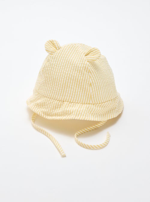 Gestreept bucket hat met kleine oortjes - Kiabi