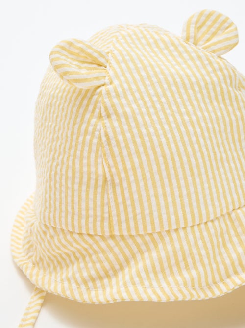 Gestreept bucket hat met kleine oortjes - Kiabi