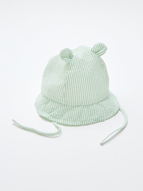 Gestreept bucket hat met kleine oortjes - Kiabi