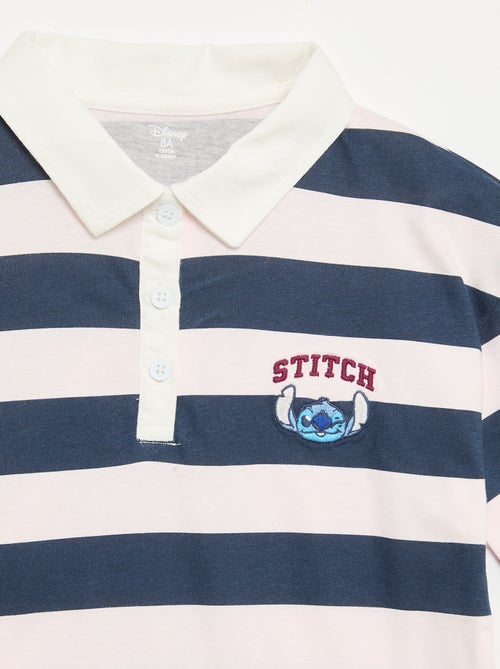 Gestreept 'Disney 'Stitch' poloshirt met korte mouwen - Kiabi