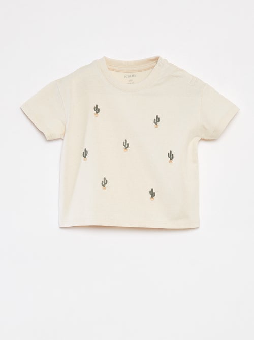 Gestreept jersey T-shirt met korte mouwen - Kiabi