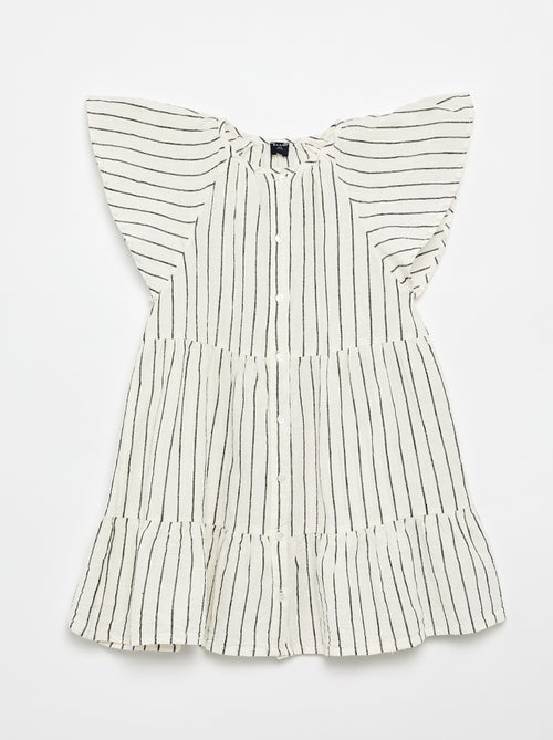 Gestreept jurkje met uitlopende snit - Kiabi