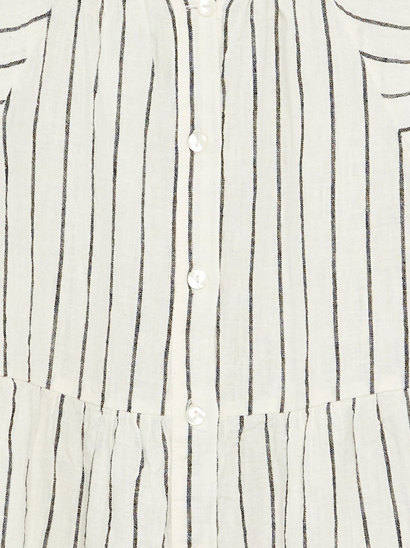 Gestreept jurkje met uitlopende snit Ecru - Kiabi