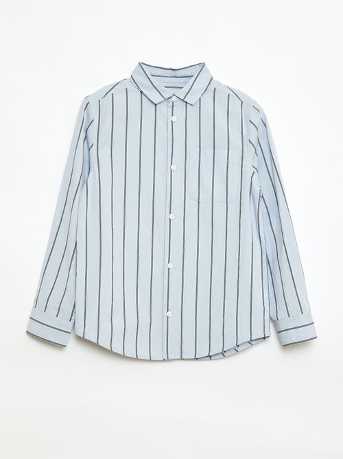 Gestreept katoenen hemd met borstzak - Kiabi