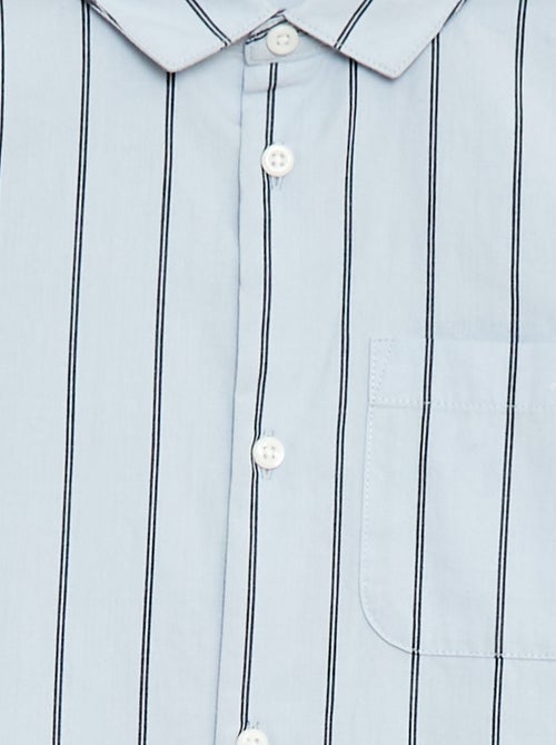 Gestreept katoenen hemd met borstzak - Kiabi