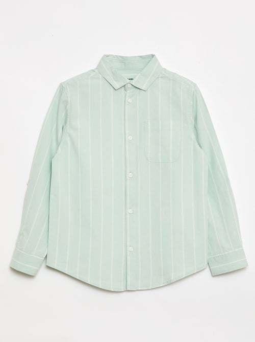 Gestreept katoenen hemd met borstzak - Kiabi