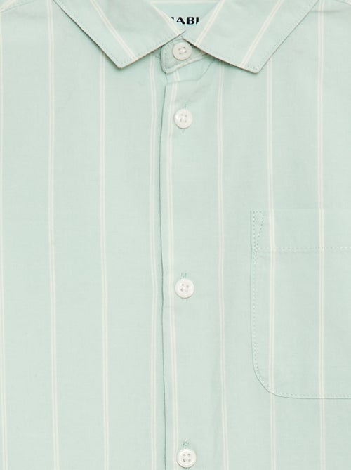 Gestreept katoenen hemd met borstzak - Kiabi