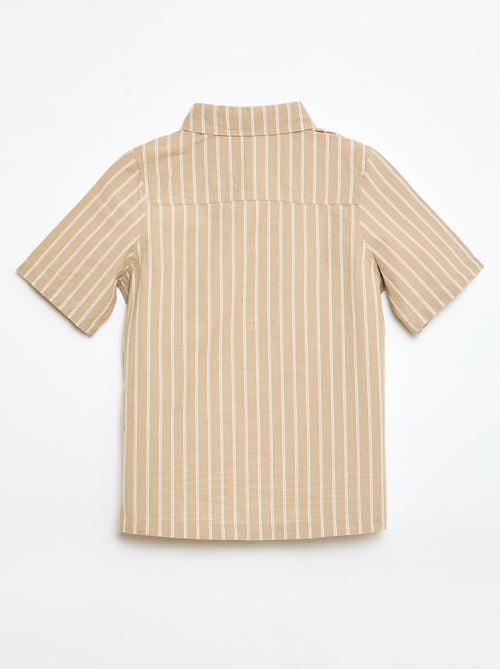 Gestreept katoenen hemd met korte mouwen - Kiabi