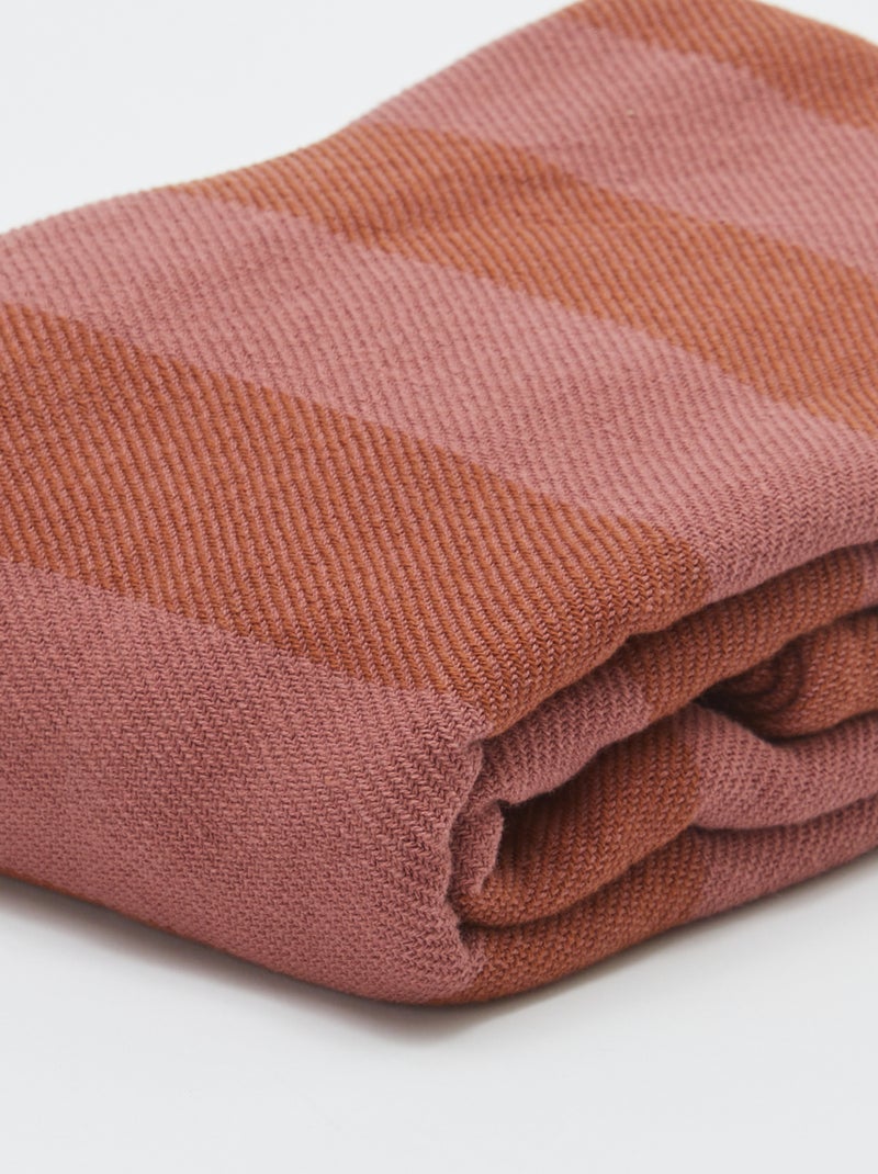 Gestreept katoenen plaid - Kiabi Home ROSE - Kiabi