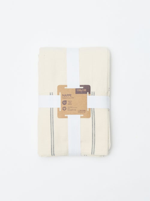 Gestreept katoenen tafelkleed (150x150 cm) - Kiabi Home - Kiabi