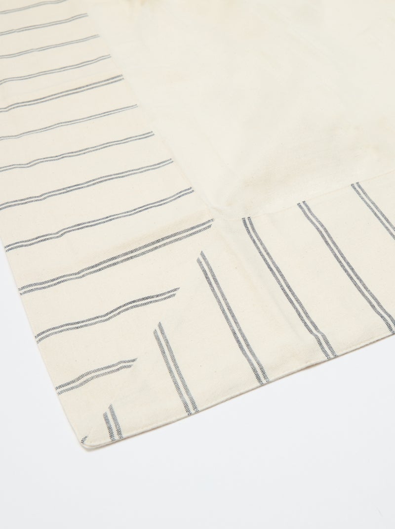 Gestreept katoenen tafelkleed (150x150 cm) - Kiabi Home Biege - Kiabi