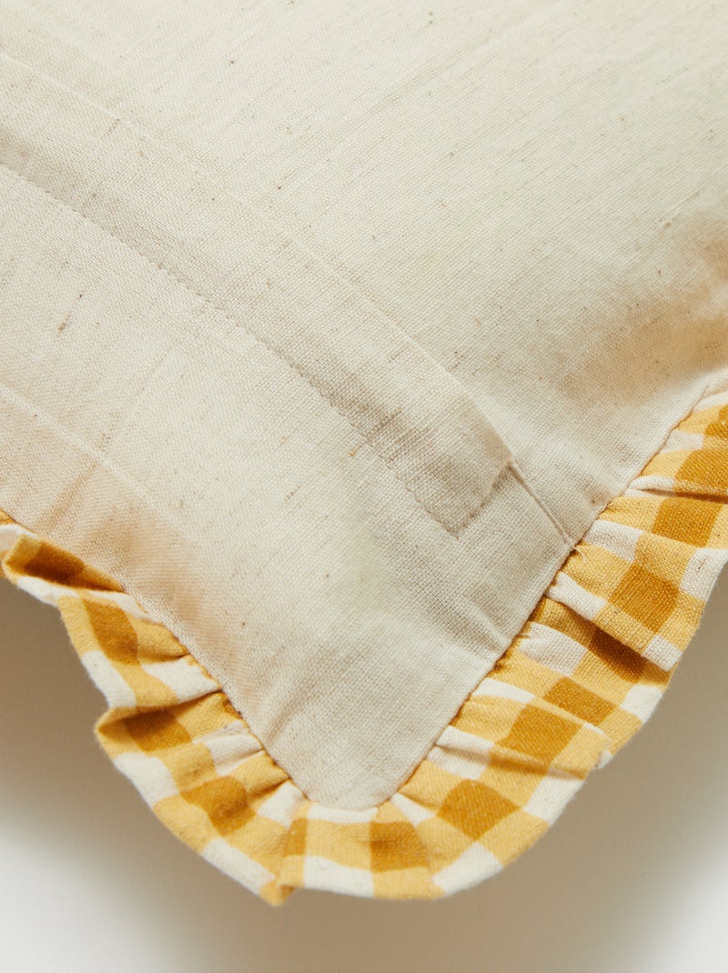 Gestreept kussenovertrek (50 x 30 cm) GEEL - Kiabi