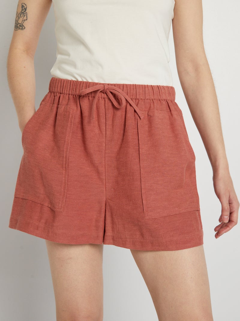 Gestreept, linnen short ROSE - Kiabi