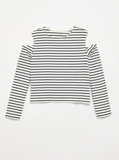 Gestreept mouwloos T-shirt - Kiabi