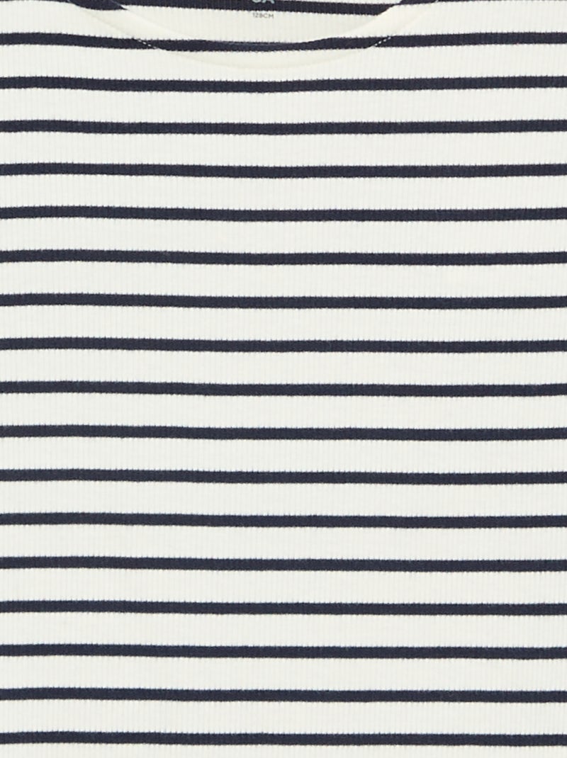 Gestreept mouwloos T-shirt Blauw - Kiabi