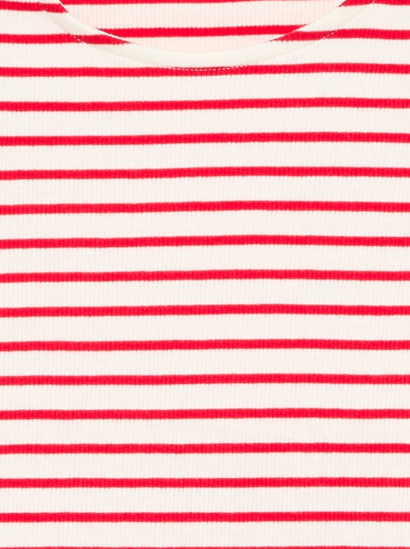 Gestreept mouwloos T-shirt Rood - Kiabi