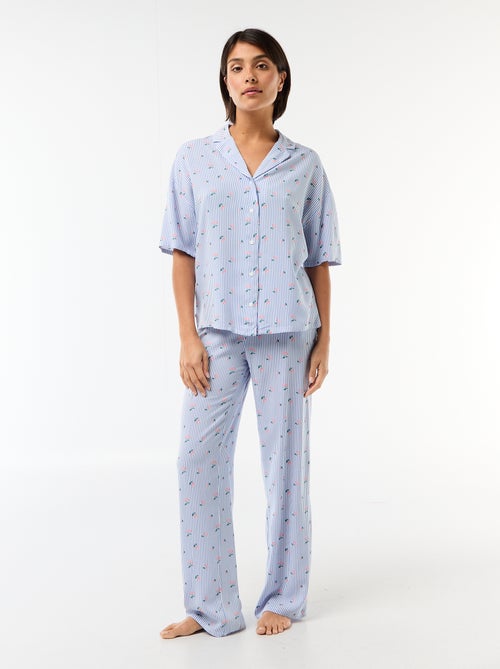 Gestreept nachthemdset all-over - Kiabi