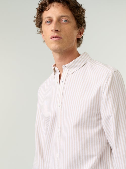 Gestreept overhemd met button-down kraag - Kiabi Gestreept overhemd met button-down kraag - Kiabi