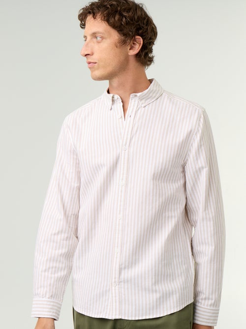 Gestreept overhemd met button-down kraag - Kiabi Gestreept overhemd met button-down kraag - Kiabi