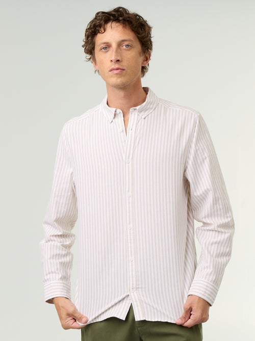 Gestreept overhemd met button-down kraag - Kiabi Gestreept overhemd met button-down kraag - Kiabi