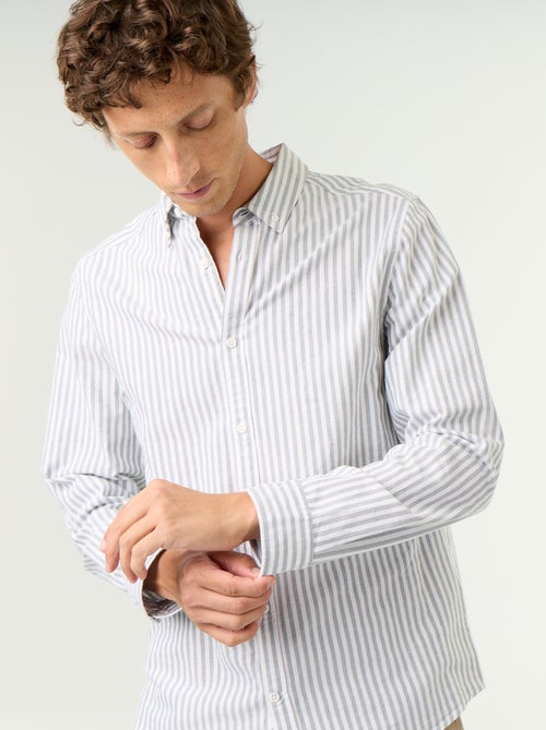 Gestreept overhemd met button-down kraag - Kiabi