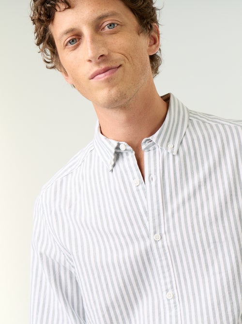 Gestreept overhemd met button-down kraag - Kiabi