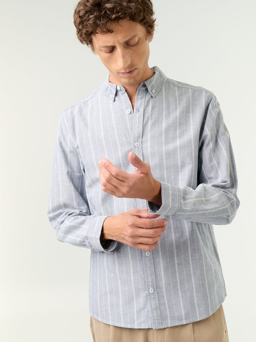 Gestreept overhemd met button-down kraag - Kiabi